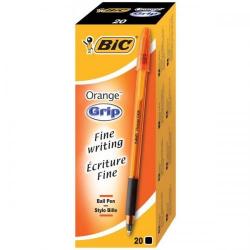 Mm Bic Orange Grip Fine Orange Ball Pen Fine Blue Pack
