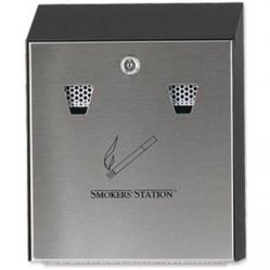 Cheap Stationery Supply of Rubbermaid Smokers Station Wall-mounted Lockable Capacity 300 Butts 254x76x317mm Steel FGR1012EBK 623759 Office Statationery