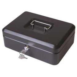 Cheap Stationery Supply of 12 inch Cash Box (Black) with Latch and 2 Keys plus Removable 30cm Coin Tray 675959 Office Statationery