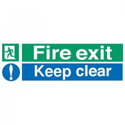 Cheap Stationery Supply of Stewart Superior Fire Exit Sign Keep Clear W600xH200mm Self-adhesive Vinyl SP055SAV 686184 Office Statationery
