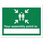 Stewart Superior SP076PP Self-Adhesive Semi-Rigid Write On Polyproylene Sign (200x150mm) - Your Fire Assembly Point Is SP076PP