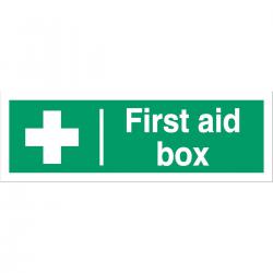 Cheap Stationery Supply of Stewart Superior First Aid Box Sign W300xH100mm Self Adhesive Vinyl SP058SAV 686486 Office Statationery