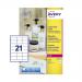 Avery Crystal Clear Labels Laser Durable 21 per Sheet 63.5x38.1mm Transparent Ref L7782-25 [525 Labels]