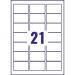 Avery Crystal Clear Labels Laser Durable 21 per Sheet 63.5x38.1mm Transparent Ref L7782-25 [525 Labels]