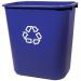 Rubbermaid Waste Basket Polyethylene Rectangular 26.6 Litres 365x260x380mm Blue Ref FG295673BLUE
