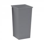 5 Star Facilities Waste Bin Square Metal Scratch-resistant W325xD325xH642mm 48 Litres Silver Metallic 918303