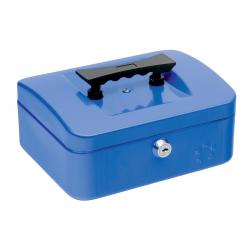 Cheap Stationery Supply of 5 Star Facilities Cash Box with 5-compartment Tray Steel Spring Lock 8 Inch W200xD160xH70mm Blue 918893 Office Statationery