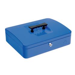 Cheap Stationery Supply of 5 Star Facilities Cash Box with 5-compartment Tray Steel Spring Lock 12 Inch W300xD240xH70mm Blue 918923 Office Statationery