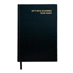 Cheap Stationery Supply of 5 Star Office (A5) 2017-2018 Academic Year Diary Day to a Page (Black) 939360 Office Statationery