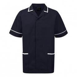 Cheap Stationery Supply of 5 Star Facilities Mens Nursing Tunic Concealed Zip Size Small (Navy/White) 8500-S-NVWH Office Statationery