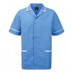 Cheap Stationery Supply of 5 Star Facilities Mens Nursing Tunic Concealed Zip Size Small (Hospital Blue/White) 8500-S-HOWH Office Statationery