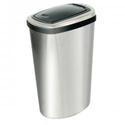 Cheap Stationery Supply of Addis Deluxe Rectangular Press Top Bin 40 Litre Matte Stainless Steel 508418 AG13347 Office Statationery