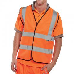 Cheap Stationery Supply of Hi Visibility Vest EN ISO20471 Orange Medium WCENGORM BRG10007 Office Statationery