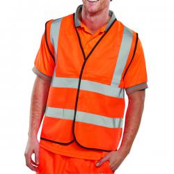 Cheap Stationery Supply of Hi Visibility Vest EN ISO20471 Orange Medium WCENGORM BRG10007 Office Statationery