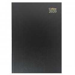 Cheap Stationery Supply of Collins Desk Diary A5 Day Per Page 2020 Black (Cased in durable leathergrain with page marker) 52 Office Statationery