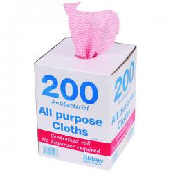 Cheap Stationery Supply of Anti-bacterial Cloths on a Roll 220x370mm Red (Pack of 200) 100247 CNT04501 Office Statationery