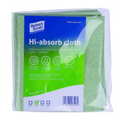 Cheap Stationery Supply of Robert Scott Hi-Absorb Microfibre Cloth Green (Pack of 5) 103986GREEN CNT08528 Office Statationery