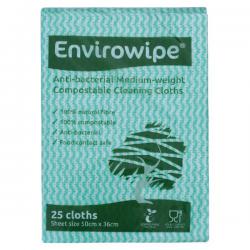 Cheap Stationery Supply of Envirowipe Antibacterial Cleaning Cloths 500x360mm Green (Pack of 25) EWF152 ECO24163 Office Statationery