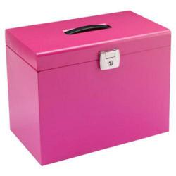 Cheap Stationery Supply of ValueX Cathedral Metal Suspension File Box A4 Pink 14333CA Office Statationery