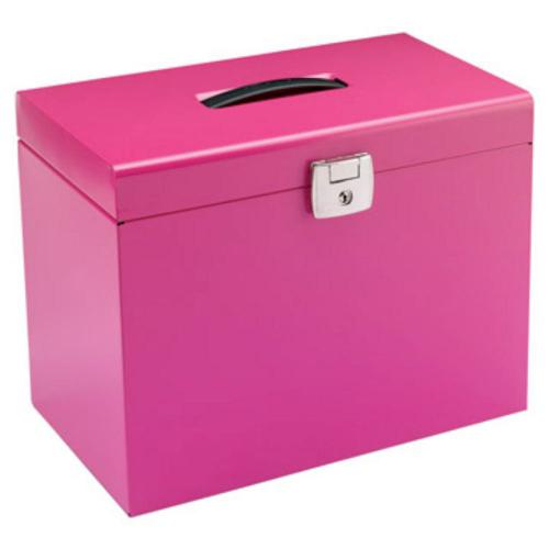 ValueX Cathedral Metal Suspension File Box A4 Pink 14333CA 438249