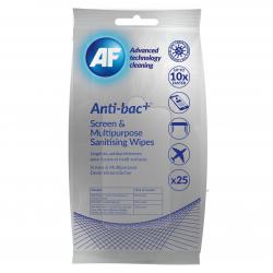 Cheap Stationery Supply of AF Antibacterial Sanitising Screen and Multipurpose Wipes (Pack 25) ABTW025P 67383AF Office Statationery