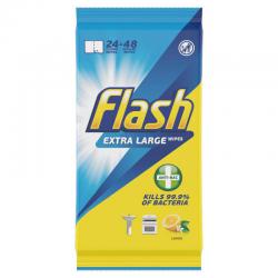 Cheap Stationery Supply of Flash Antibacterial Wipes Extra Large Lemon (Pack 24) 0706112 71142CP Office Statationery