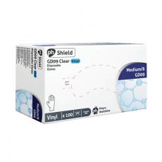 Shield Powder-Free Vinyl Gloves Medium Clear (Pack of 100) GD09 HEA00948