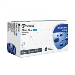 Cheap Stationery Supply of Shield Powdered Vinyl Gloves Medium Blue (Pack of 100) GD11 HEA00956 Office Statationery