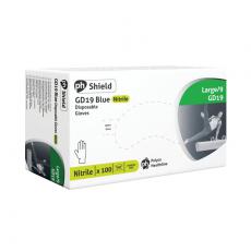 Shield Powder-Free Nitrile Gloves Large Blue (Pack of 100) GD19 HEA00974