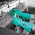 Polyco Nitri-Tech III Flock Lined Nitrile Synthetic Rubber Glove Size 7 Small Green 92-small HEA51200