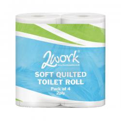 Cheap Stationery Supply of 2Work Luxury 2-Ply Quilted Toilet Roll 200 Sheets (Pack of 40) DQ4Pk JAN03090 Office Statationery