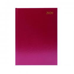 Cheap Stationery Supply of Desk Diary A4 2 Pages Per Day 2020 Burgundy KF2A4BG20 Office Statationery
