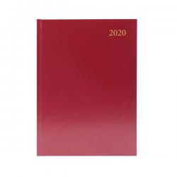 Cheap Stationery Supply of Desk Diary A4 Day Per Page Appointments 2020 Burgundy KFA41ABG20 Office Statationery
