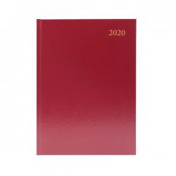 Cheap Stationery Supply of Desk Diary A5 2 Days Per Page 2020 Burgundy KFA52BG20 Office Statationery