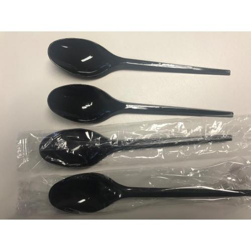 Black Individually Wrapped Dessert Spoons (1000 Spoons