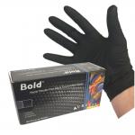 Bold Finger-Textured Black Powder Free LARGE Nitrile Gloves 100s NWT2229-L