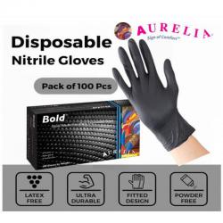 Cheap Stationery Supply of Bold Finger-Textured Black Powder Free SMALL Nitrile Gloves 100s NWT2229-S Office Statationery