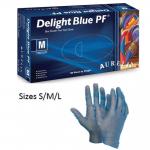 Delight Blue Powder Free SMALL Vinyl Gloves 100s NWT2231-S