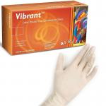 Vibrant Natural Powder Free LARGE Latex Gloves Pack 100s NWT2268-L