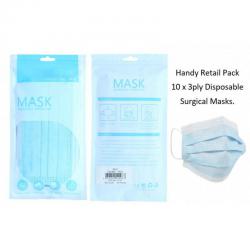 Cheap Stationery Supply of Disposable 3 Ply Surgical Face Mask Pack 10s NWT5251 Office Statationery