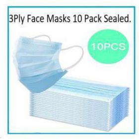 Disposable 3 Ply Surgical Face Mask Pack 10s NWT5251