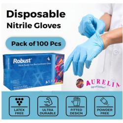 Cheap Stationery Supply of Robust Micro-Textured Blue Powder Free SMALL Nitrile Gloves 100s NWT571-S Office Statationery