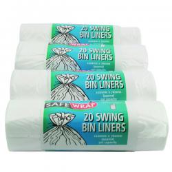 Cheap Stationery Supply of Safewrap Standard Swing Bin Liner White (Pack of 80) 0441 RY53004 Office Statationery