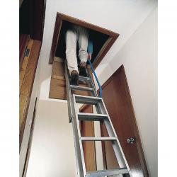 Cheap Stationery Supply of Loft Ladder 2540mm Aluminium (Adjustable floor-to-floor height 2.29m - 2.54m) 306685 SBY04653 Office Statationery