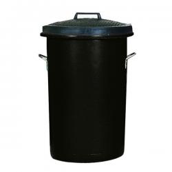 Cheap Stationery Supply of Heavy Duty Coloured Dustbin 85 Litre Black (2 handles on base and 1 on lid for easy handling) 311961 SBY06631 Office Statationery