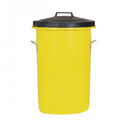 Cheap Stationery Supply of Heavyweight Cylindrical Storage Bin Yellow (2 handles on base and 1 on lid for easy handling) 311970 SBY06640 Office Statationery