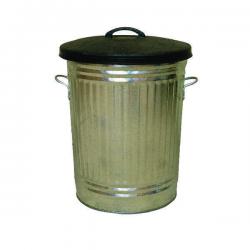 Cheap Stationery Supply of Galvanised 90 Litre Dustbin with Rubber Lid 316625 SBY08392 Office Statationery