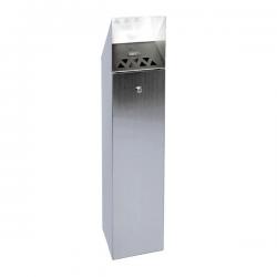 Cheap Stationery Supply of Silver Hooded Top Cigarette Ash Tower Bin 6.6 Litre 317468 SBY08763 Office Statationery