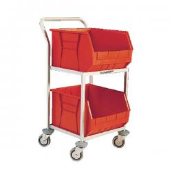 Cheap Stationery Supply of Red Mobile Storage Trolley c/w 2 Bins 321292 SBY10434 Office Statationery