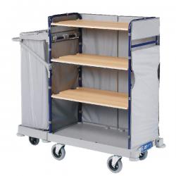 Cheap Stationery Supply of Grey Maid Service Trolley With Bag 1170x530x1280mm 321830 SBY10592 Office Statationery